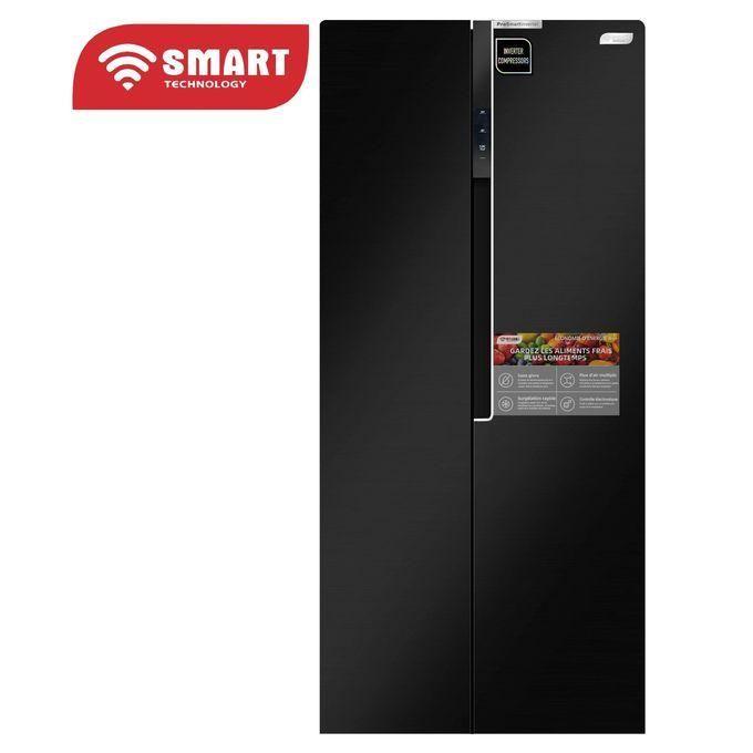REFRIGERATEUR SMART TECHNOLOGY SIDE BY SIDE 2PORTES NOIR STR9011H