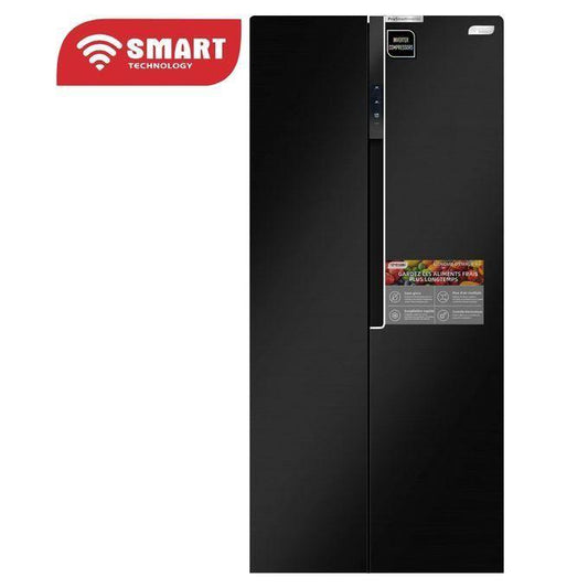 REFRIGERATEUR SMART TECHNOLOGY SIDE BY SIDE 2PORTES NOIR STR9011H